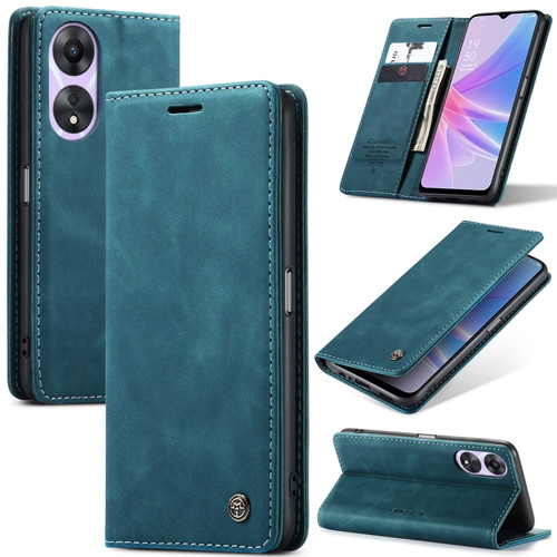 OPPO A78 CaseMe 013 Multifunctional Horizontal Flip Leather Phone Case - Blue