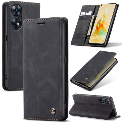 OPPO Reno8 T 4G CaseMe 013 Multifunctional Horizontal Flip Leather Phone Case - Black
