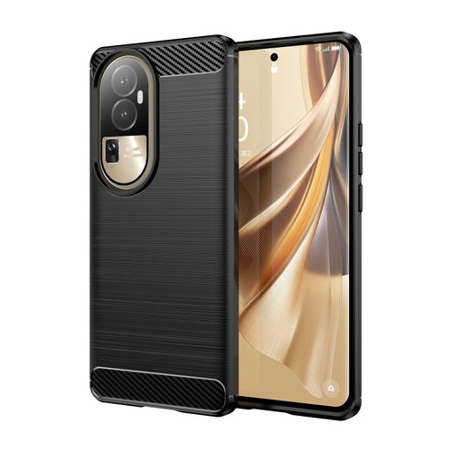 OPPO Reno10 Pro 5G Global / Reno10 Global Brushed Texture Carbon Fiber TPU Phone Case - Black
