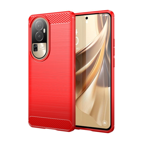 OPPO Reno10 Pro 5G Global / Reno10 Global Brushed Texture Carbon Fiber TPU Phone Case - Red