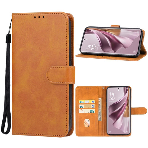 OPPO Reno10 Pro+ Leather Phone Case - Brown