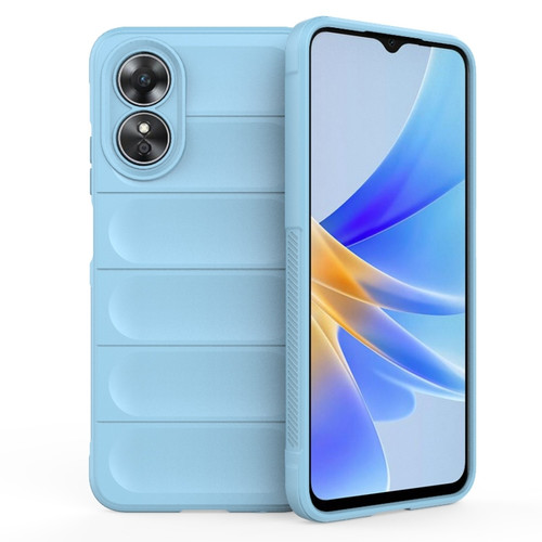 OPPO A17 4G Global Magic Shield TPU + Flannel Phone Case - Light Blue