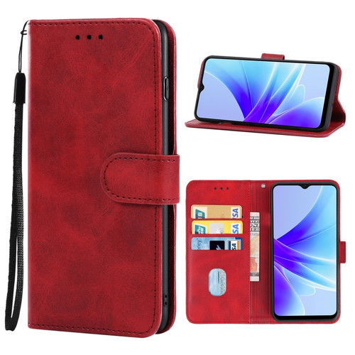 OPPO A57s Leather Phone Case - Red