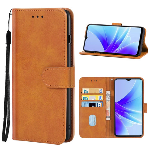 OPPO A57s Leather Phone Case - Brown