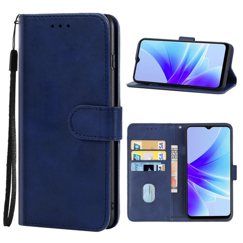 OPPO A57s Leather Phone Case - Blue