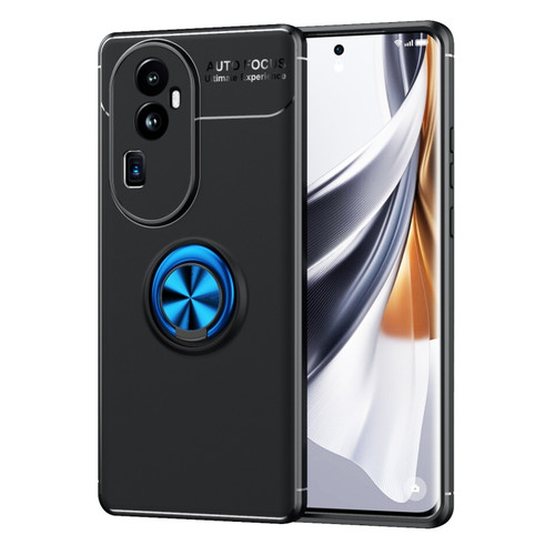 OPPO Reno10 Pro+ Metal Ring Holder TPU Phone Case - Black+Blue