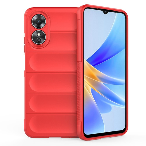 OPPO A17 4G Global Magic Shield TPU + Flannel Phone Case - Red