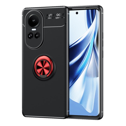 OPPO Reno10 / 10 Pro Global Metal Ring Holder TPU Phone Case - Black+Red