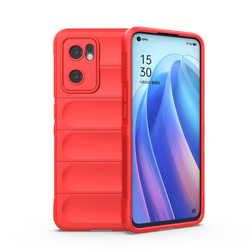 OPPO Reno7 5G Global / Find X5 Lite Magic Shield TPU + Flannel Phone Case - Red