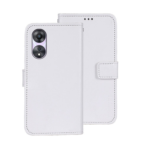 OPPO A78 5G Global/A58x/A58 5G idewei Crazy Horse Texture Leather Phone Case with Holder - White
