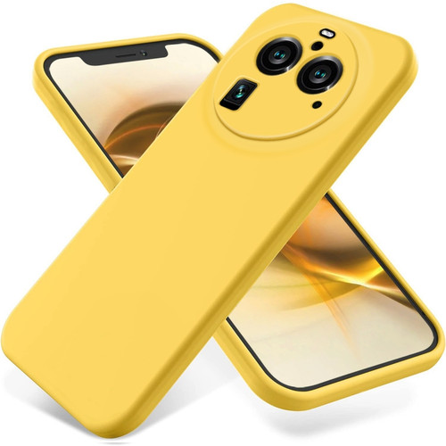 OPPO Find X6 Pro Pure Color Liquid Silicone Shockproof Phone Case - Yellow