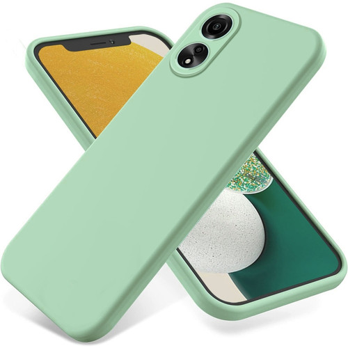 OPPO A58 4G Pure Color Liquid Silicone Shockproof Phone Case - Green