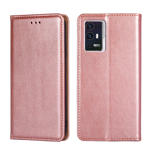 ZTE Axon 30 Pro 5G Gloss Oil Solid Color Magnetic Leather Phone Case - Rose Gold