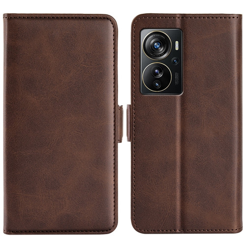 ZTE Axon 40 Pro Dual-side Magnetic Buckle Horizontal Flip Leather Phone Case - Brown