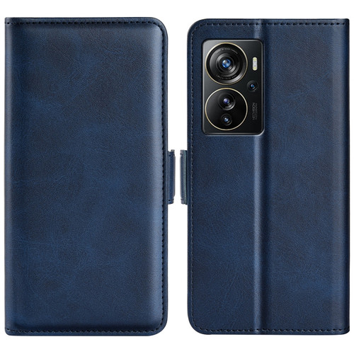 ZTE Axon 40 Pro Dual-side Magnetic Buckle Horizontal Flip Leather Phone Case - Dark Blue