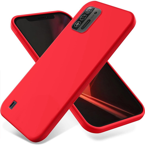 ZTE Blade A52 Lite Pure Color Liquid Silicone Shockproof Phone Case - Red