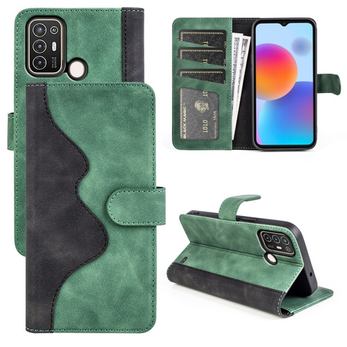 ZTE Blade A52 Stitching Horizontal Flip Leather Phone Case - Green