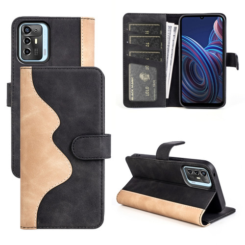 ZTE Blade A72 Stitching Horizontal Flip Leather Phone Case - Black