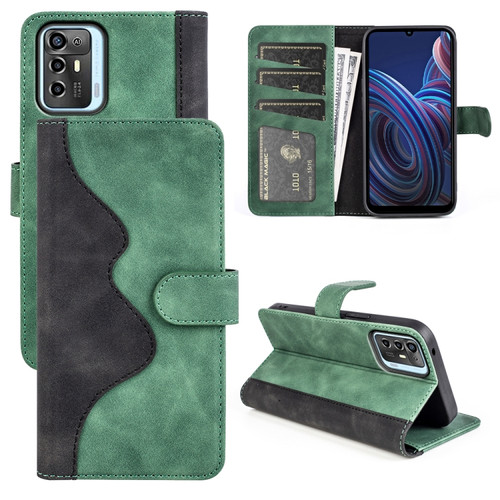 ZTE Blade A72 Stitching Horizontal Flip Leather Phone Case - Green
