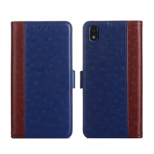 ZTE Blade L210 Ostrich Texture Flip Leather Phone Case - Blue