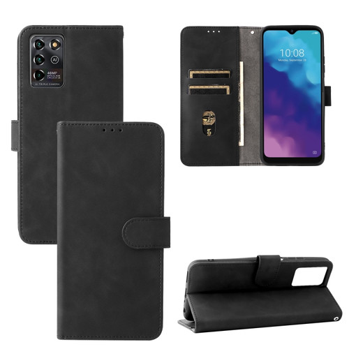 ZTE Blade V30 Vita Solid Color Skin Feel Magnetic Buckle Horizontal Flip Calf Texture PU Leather Case with Holder & Card Slots & Wallet - Black