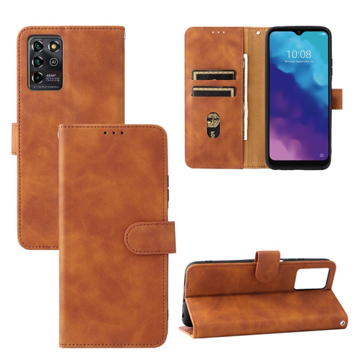 ZTE Blade V30 Vita Solid Color Skin Feel Magnetic Buckle Horizontal Flip Calf Texture PU Leather Case with Holder & Card Slots & Wallet - Brown