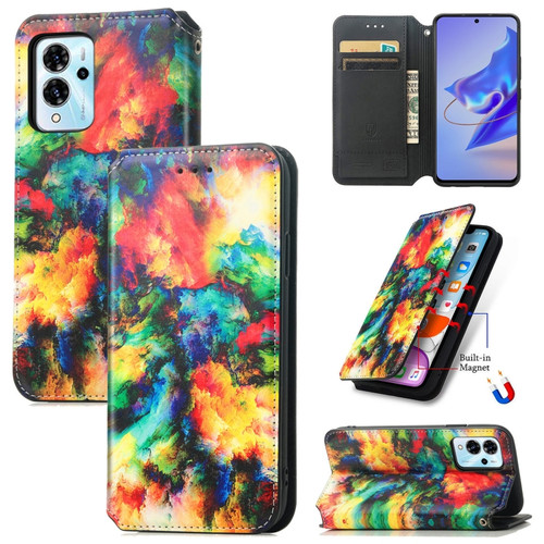 ZTE Blade V40 Pro CaseNeo Colorful Magnetic Leather Phone Case - Colorful Cloud