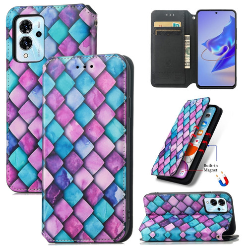 ZTE Blade V40 Pro CaseNeo Colorful Magnetic Leather Phone Case - Purple Scales