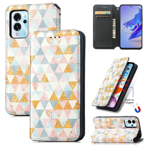 ZTE Blade V40 Pro CaseNeo Colorful Magnetic Leather Phone Case - Rhombus