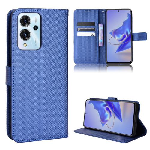 ZTE Blade V40 Pro Diamond Texture Leather Phone Case - Blue