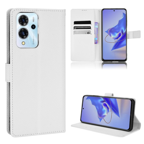 ZTE Blade V40 Pro Diamond Texture Leather Phone Case - White