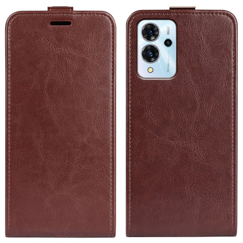 ZTE Blade V40 Pro R64 Texture Vertical Flip Leather Phone Case - Brown