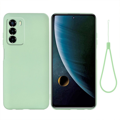 ZTE Blade V40 Vita Pure Color Liquid Silicone Shockproof Full Coverage Phone Case - Green