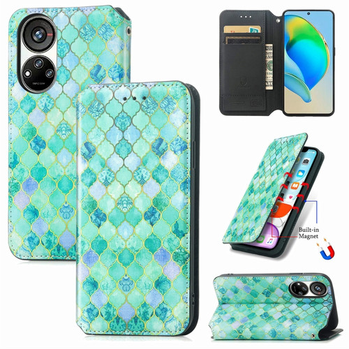 ZTE Blade V40s CaseNeo Colorful Magnetic Leather Phone Case - Emerald