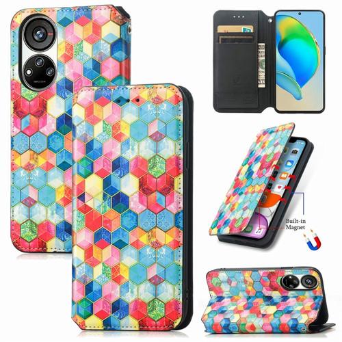 ZTE Blade V40s CaseNeo Colorful Magnetic Leather Phone Case - Magic Space