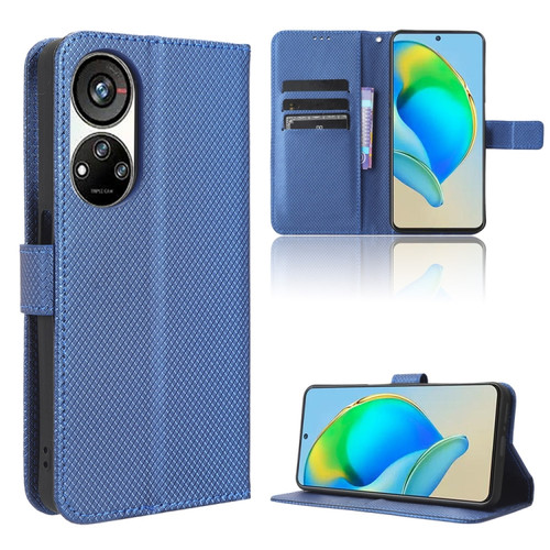 ZTE Blade V40s Diamond Texture Leather Phone Case - Blue