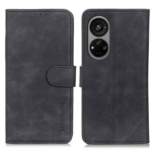 ZTE Blade V40S KHAZNEH Retro Texture Leather Phone Case - Black