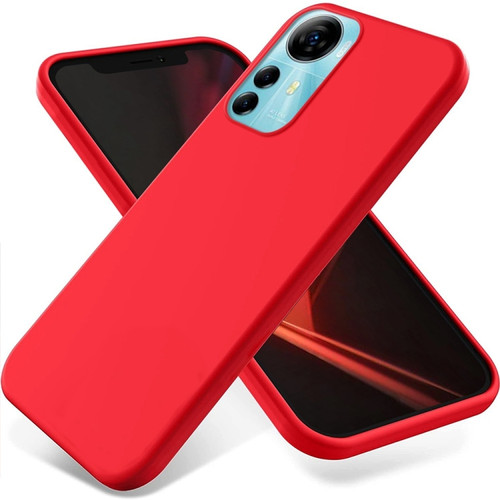 ZTE Blade V41 Smart Pure Color Liquid Silicone Shockproof Phone Case - Red