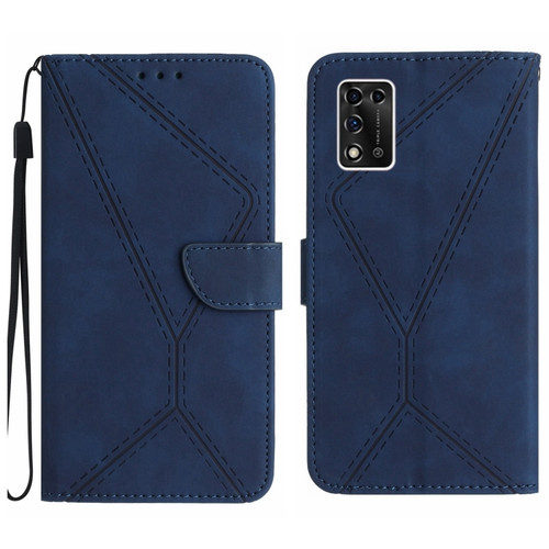 ZTE Libero 5G II Stitching Embossed Leather Phone Case - Blue