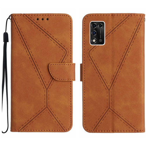 ZTE Libero 5G II Stitching Embossed Leather Phone Case - Brown