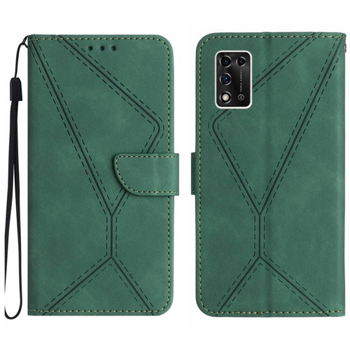 ZTE Libero 5G II Stitching Embossed Leather Phone Case - Green