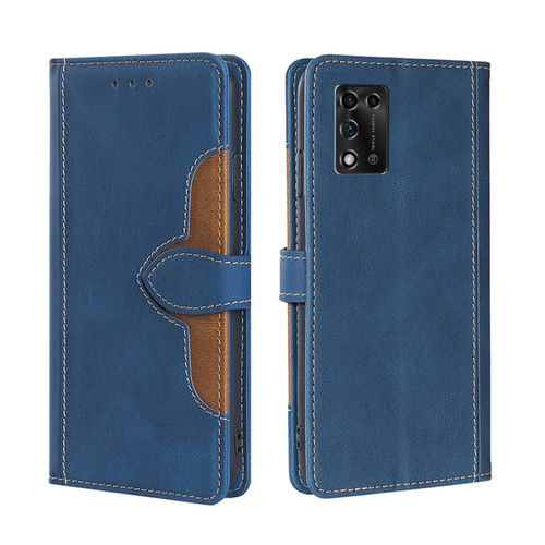 ZTE Libero 5G III 5G Skin Feel Magnetic Buckle Leather Phone Case - Blue