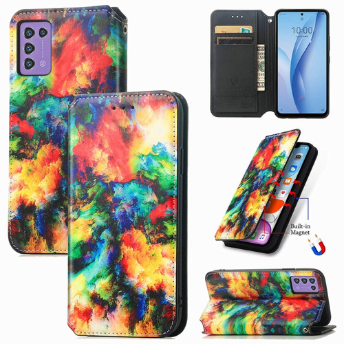 ZTE Libero 5G III CaseNeo Colorful Magnetic Leather Phone Case - Colorful Cloud