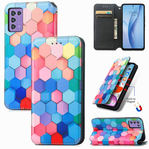 ZTE Libero 5G III CaseNeo Colorful Magnetic Leather Phone Case - Colorful Cube