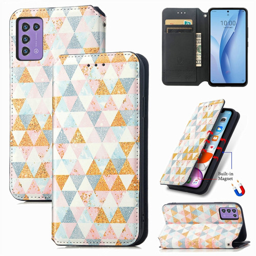 ZTE Libero 5G III CaseNeo Colorful Magnetic Leather Phone Case - Rhombus