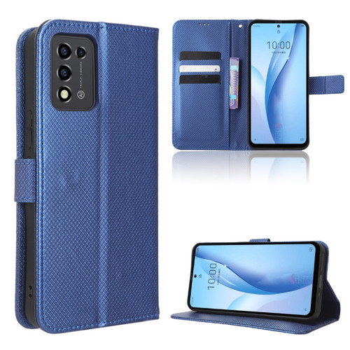 ZTE Libero 5G III Diamond Texture Leather Phone Case - Blue