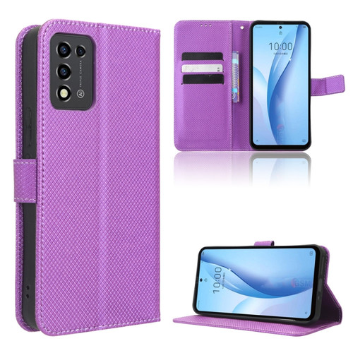 ZTE Libero 5G III Diamond Texture Leather Phone Case - Purple