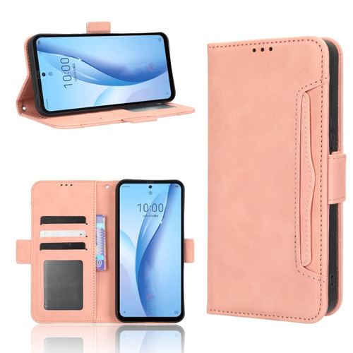 ZTE Libero 5G III Skin Feel Calf Texture Card Slots Leather Phone Case - Pink