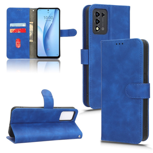 ZTE Libero 5G III Skin Feel Magnetic Flip Leather Phone Case - Blue