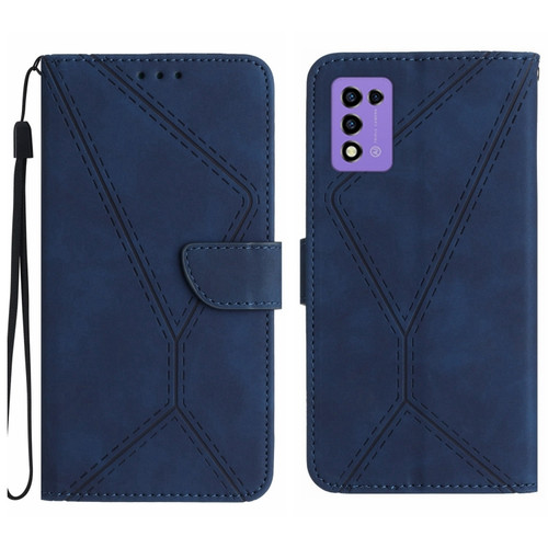 ZTE Libero 5G III Stitching Embossed Leather Phone Case - Blue